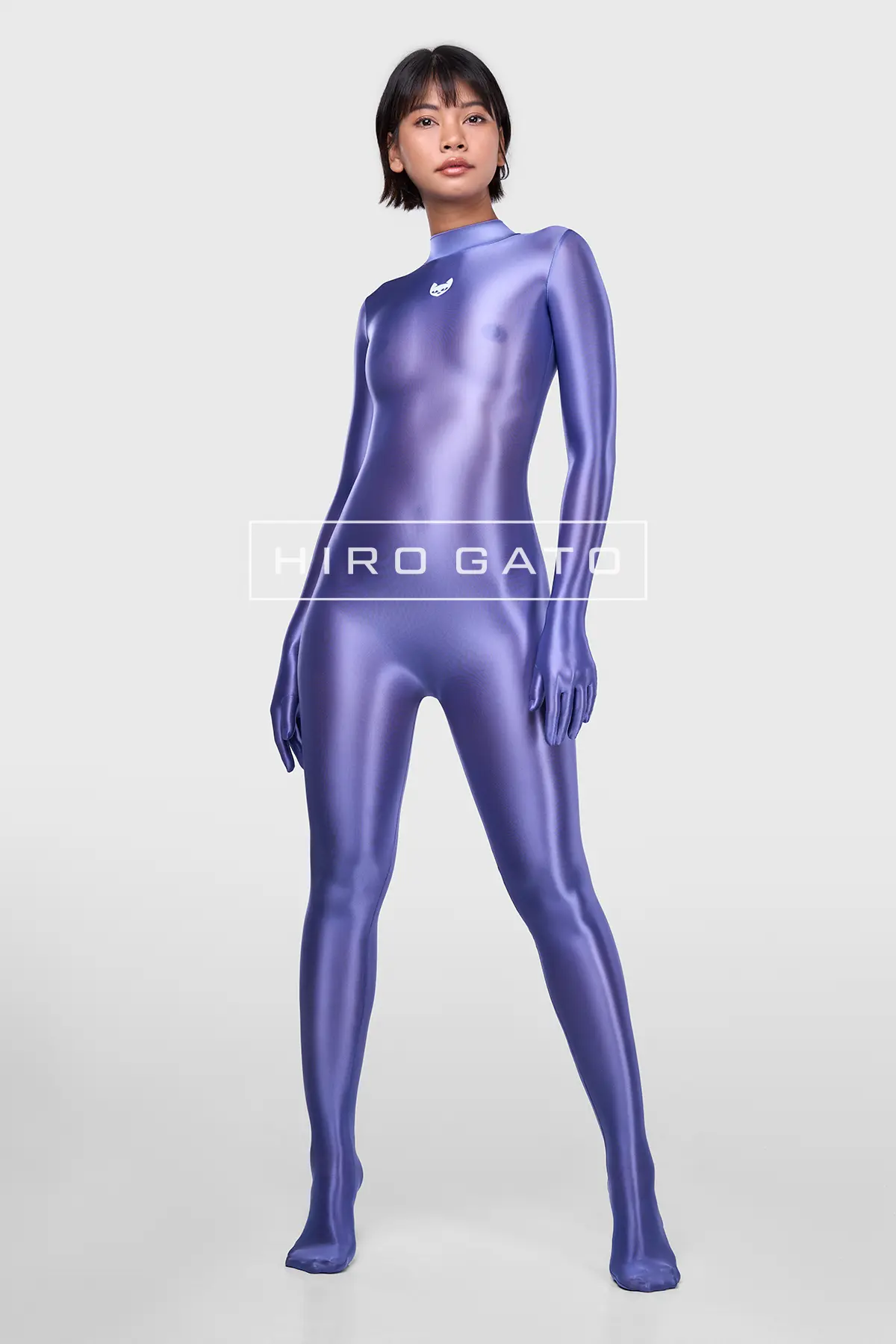 Sheer Nylon Catsuit Baja Blue Shiny Spandex Zentai