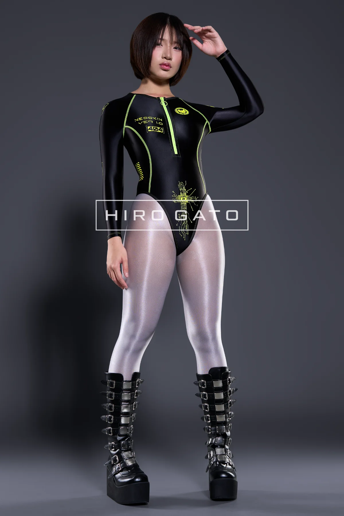 Neoskin Futuristic Cyberpunk Spandex Leotard shiny
